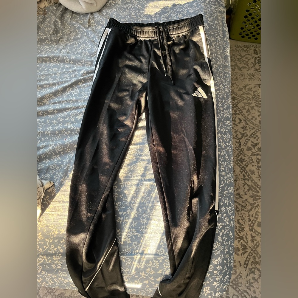 Black & White Adidas track pants